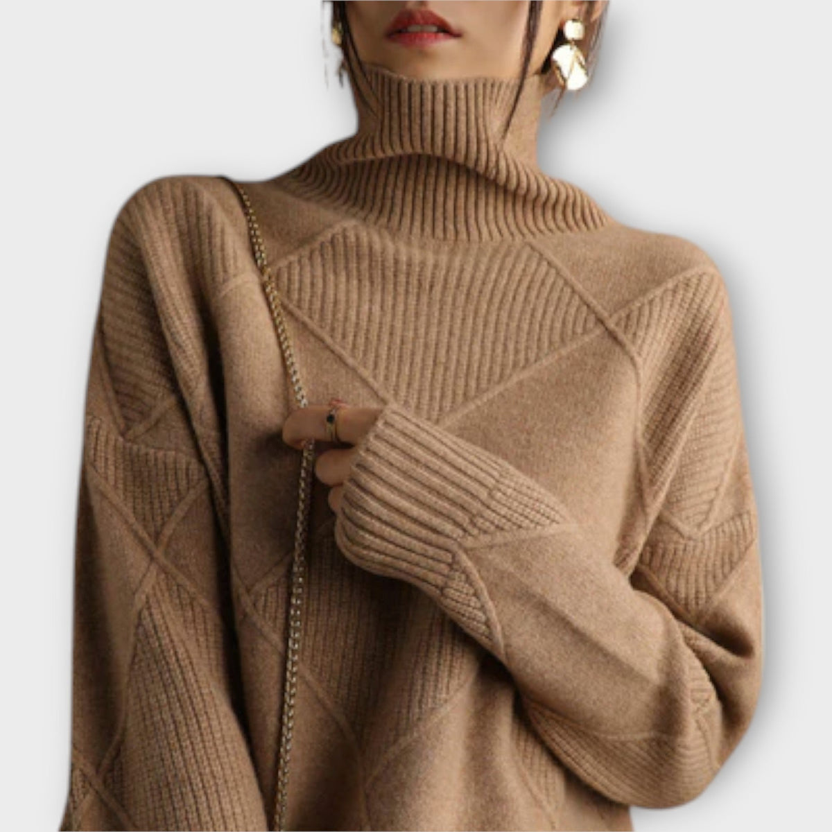 Melanie | Pull jaune à col roulé