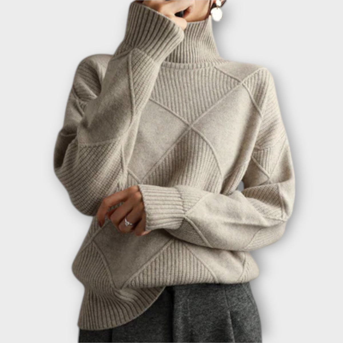 Melanie | Pull jaune à col roulé