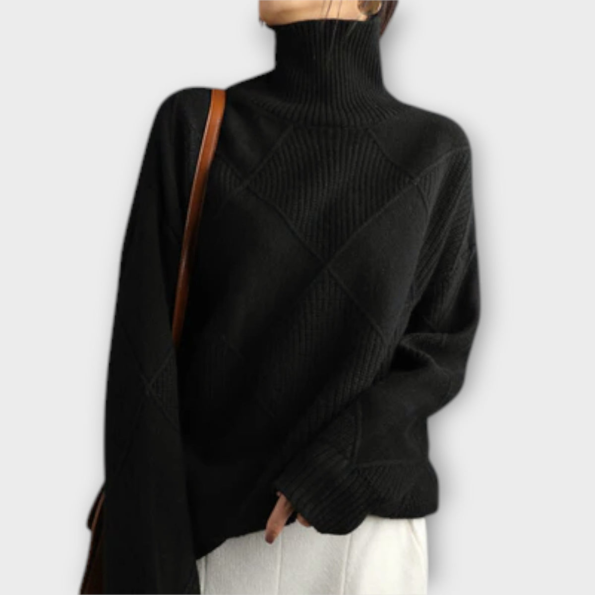 Melanie | Pull jaune à col roulé