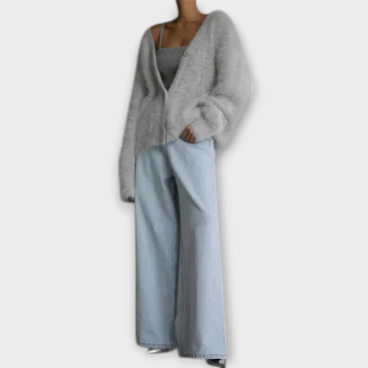 Dahlia | Cardigan beige effet peluche