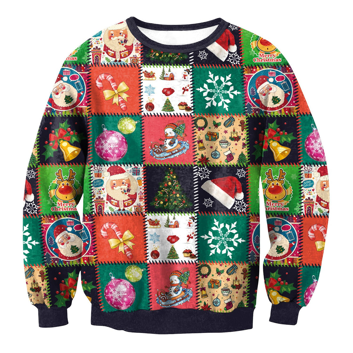 Pull de Noël en coton à motifs multicolores — Amielle Paris