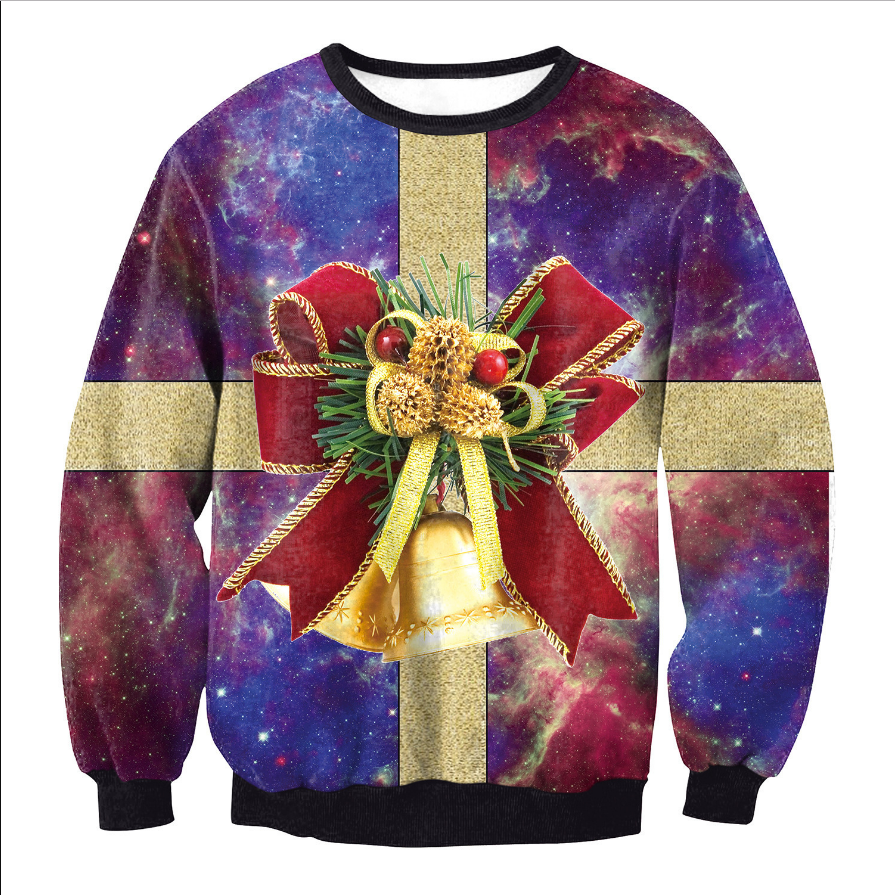 Pull de Noël en coton à motifs multicolores — Amielle Paris