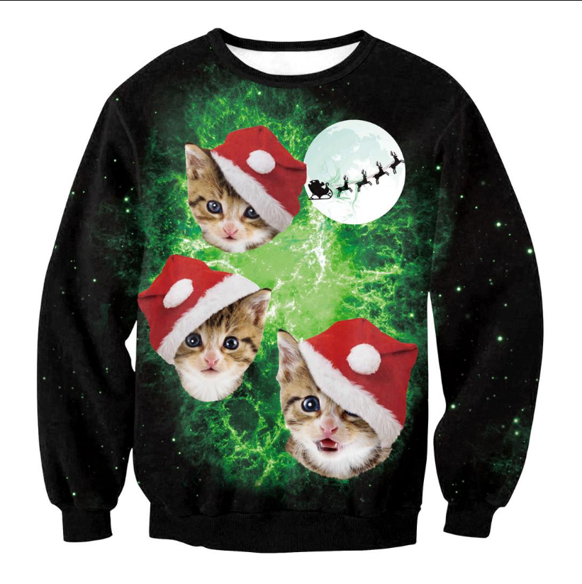 Pull de Noël en coton à motifs multicolores — Amielle Paris