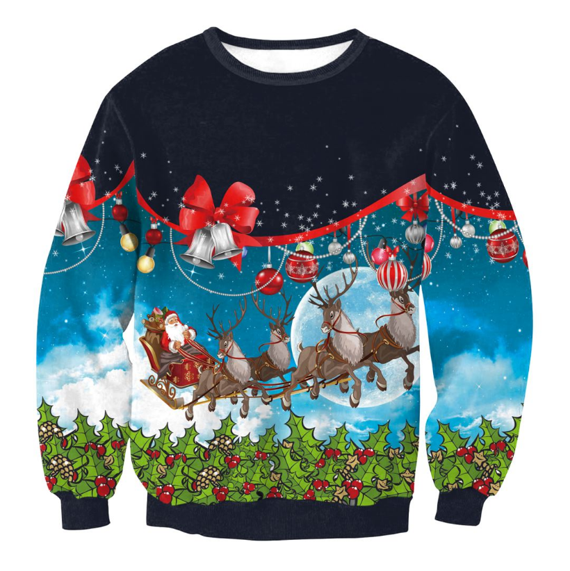 Pull de Noël en coton à motifs multicolores — Amielle Paris