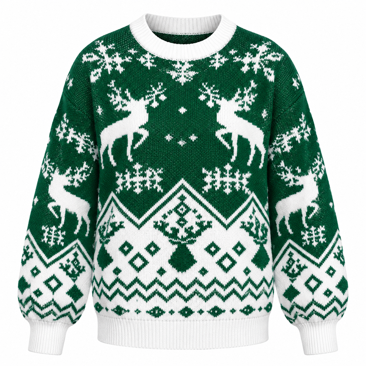 Pull de Noël à rennes et motifs nordiques — Amielle Paris
