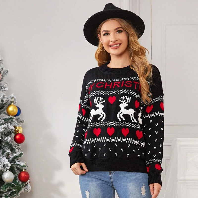 Pull de Noël à rennes et cœurs — Amielle Paris