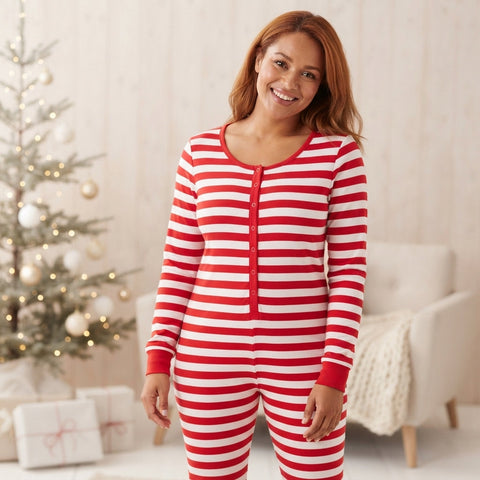 Combinaison pyjama de Noël à rayures