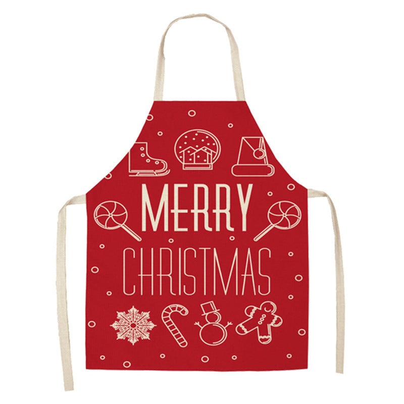 Tablier de Noël imprimé à tour de cou réglable — Amielle Paris