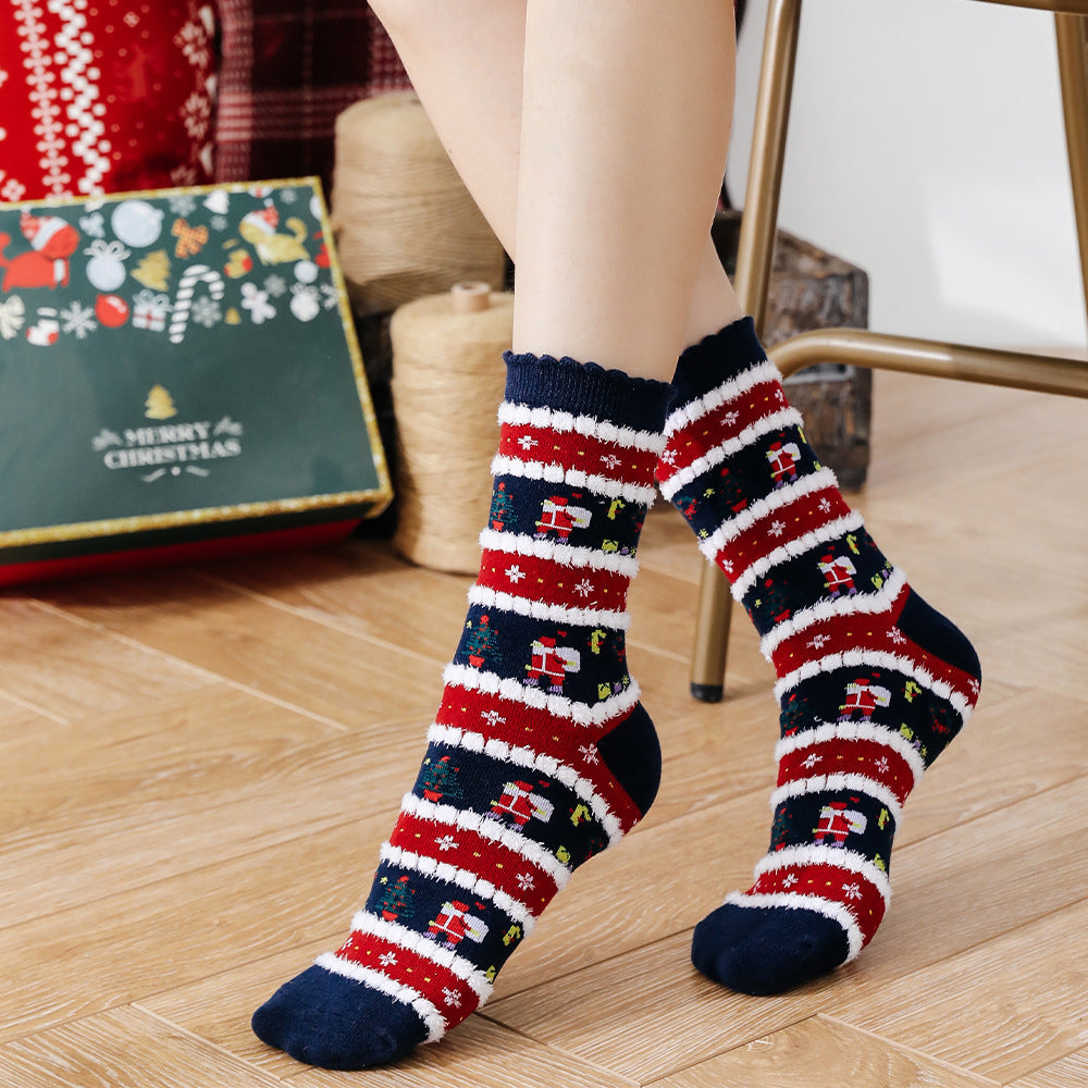 Chaussettes moelleuses à motifs de Noël — Amielle Paris