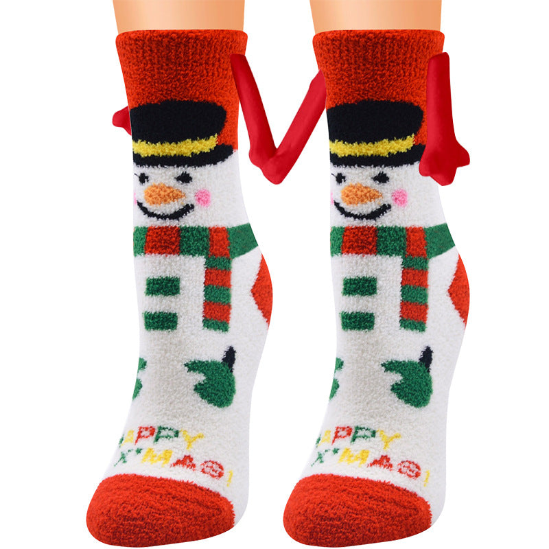 Chaussettes duveteuses de Noël à détails aimantés — Amielle Paris