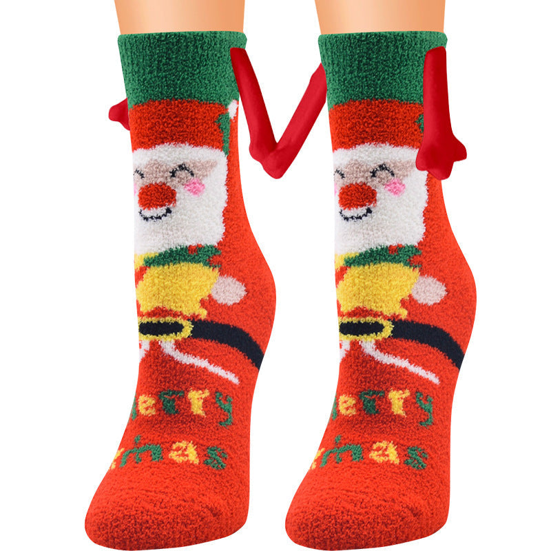 Chaussettes duveteuses de Noël à détails aimantés — Amielle Paris