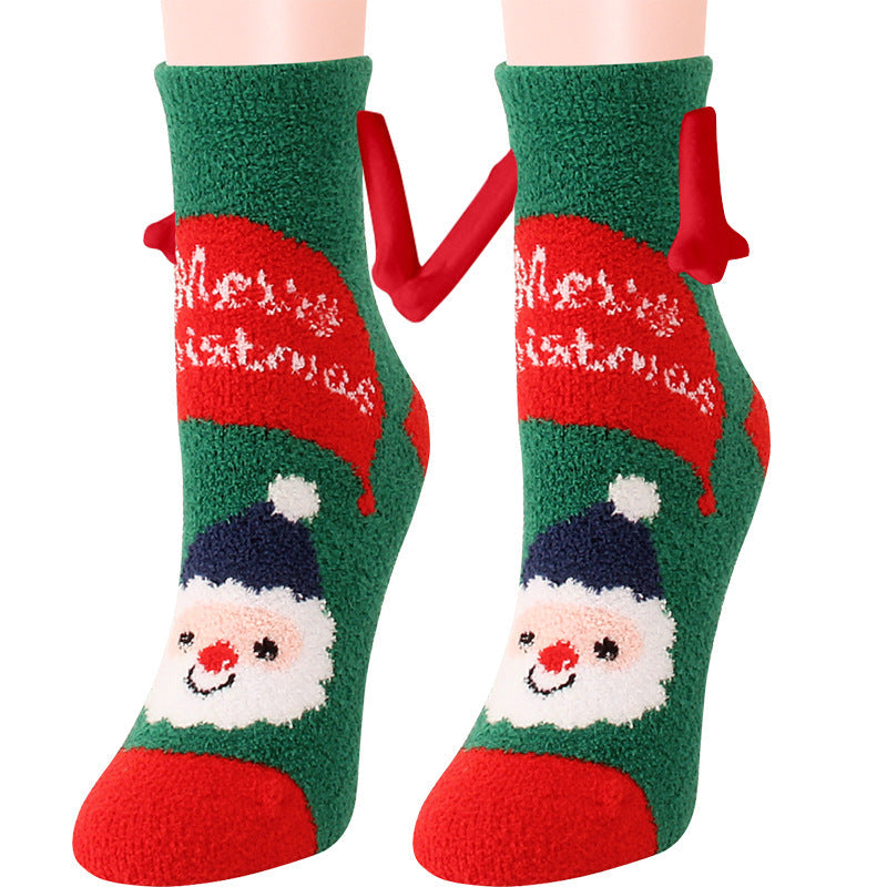 Chaussettes duveteuses de Noël à détails aimantés — Amielle Paris