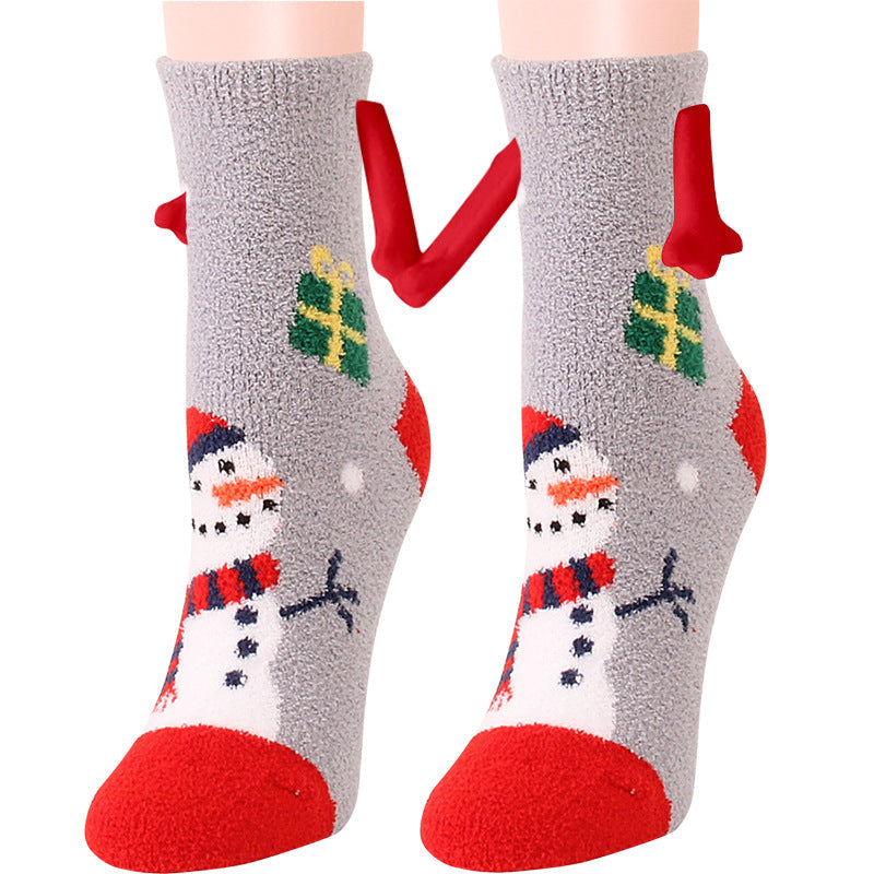 Chaussettes duveteuses de Noël à détails aimantés — Amielle Paris