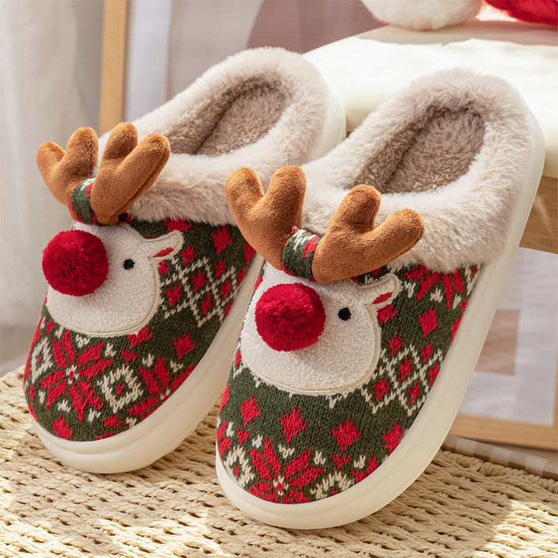 Chaussons renne à maille nordique — Amielle Paris