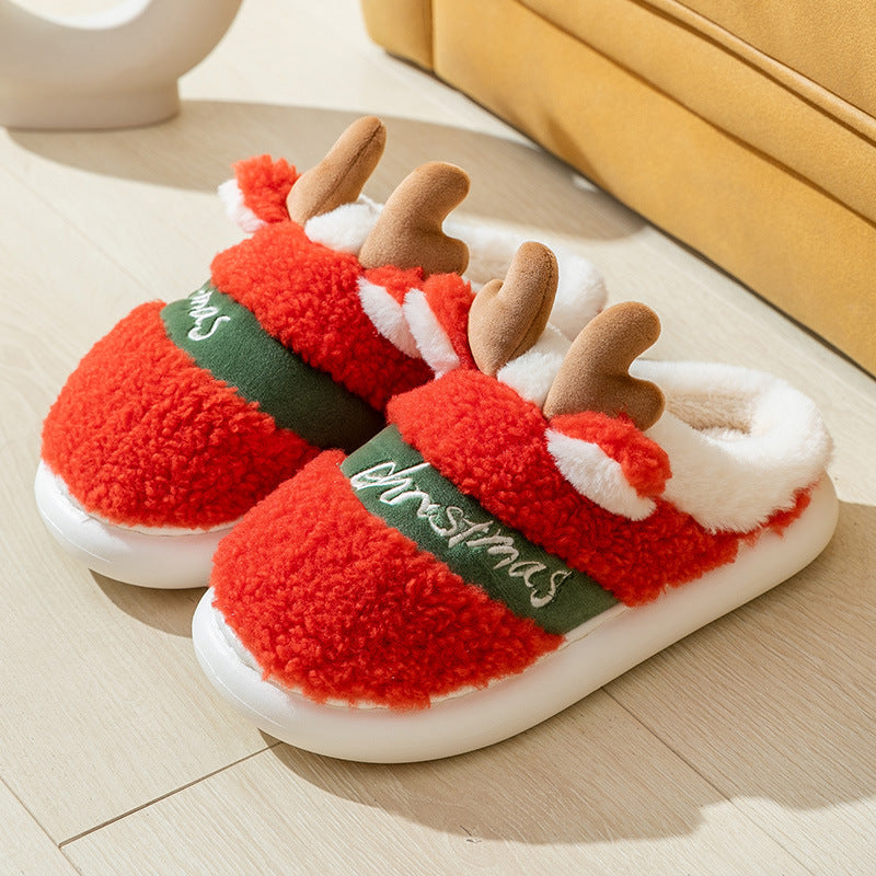 Chaussons de Noël à bois de renne et bride — Amielle Paris