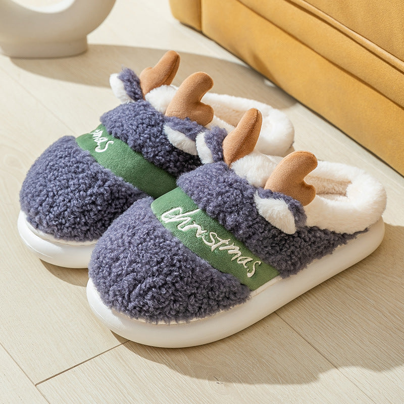 Chaussons de Noël à bois de renne et bride — Amielle Paris