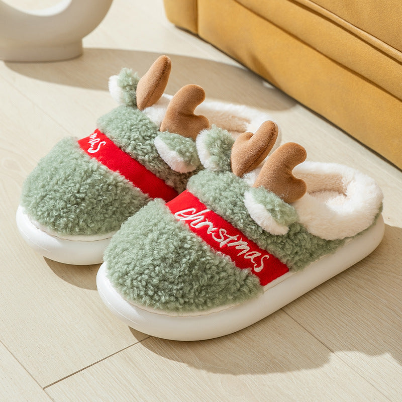 Chaussons de Noël à bois de renne et bride — Amielle Paris