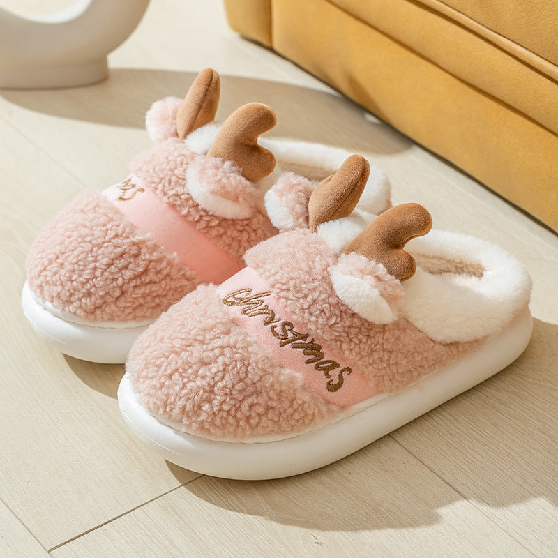 Chaussons de Noël à bois de renne et bride — Amielle Paris