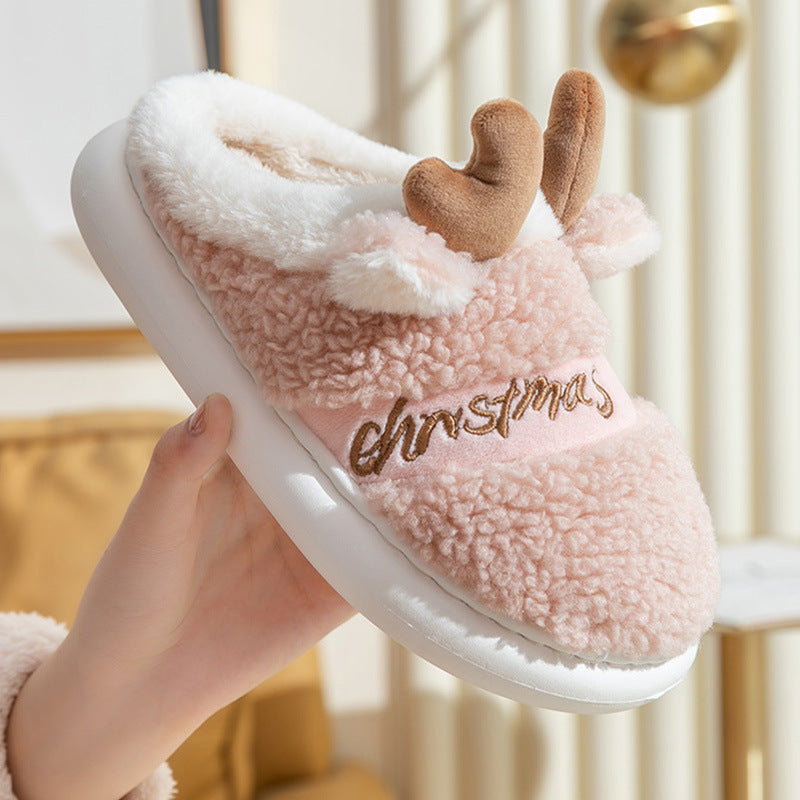 Chaussons de Noël à bois de renne et bride — Amielle Paris