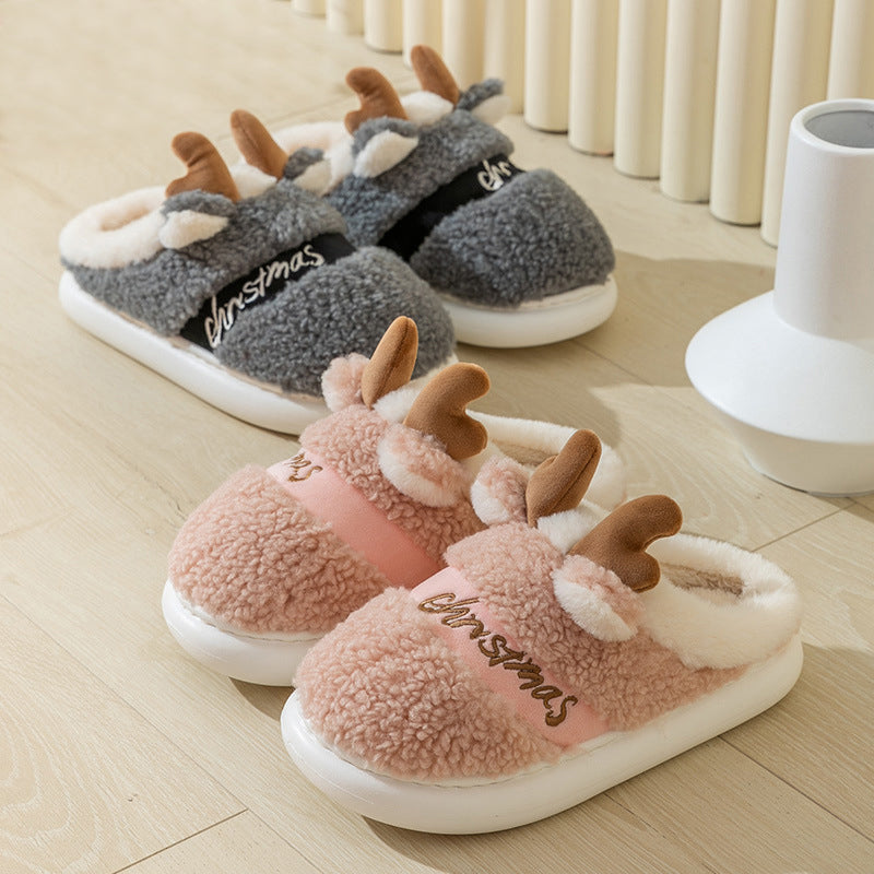 Chaussons de Noël à bois de renne et bride — Amielle Paris