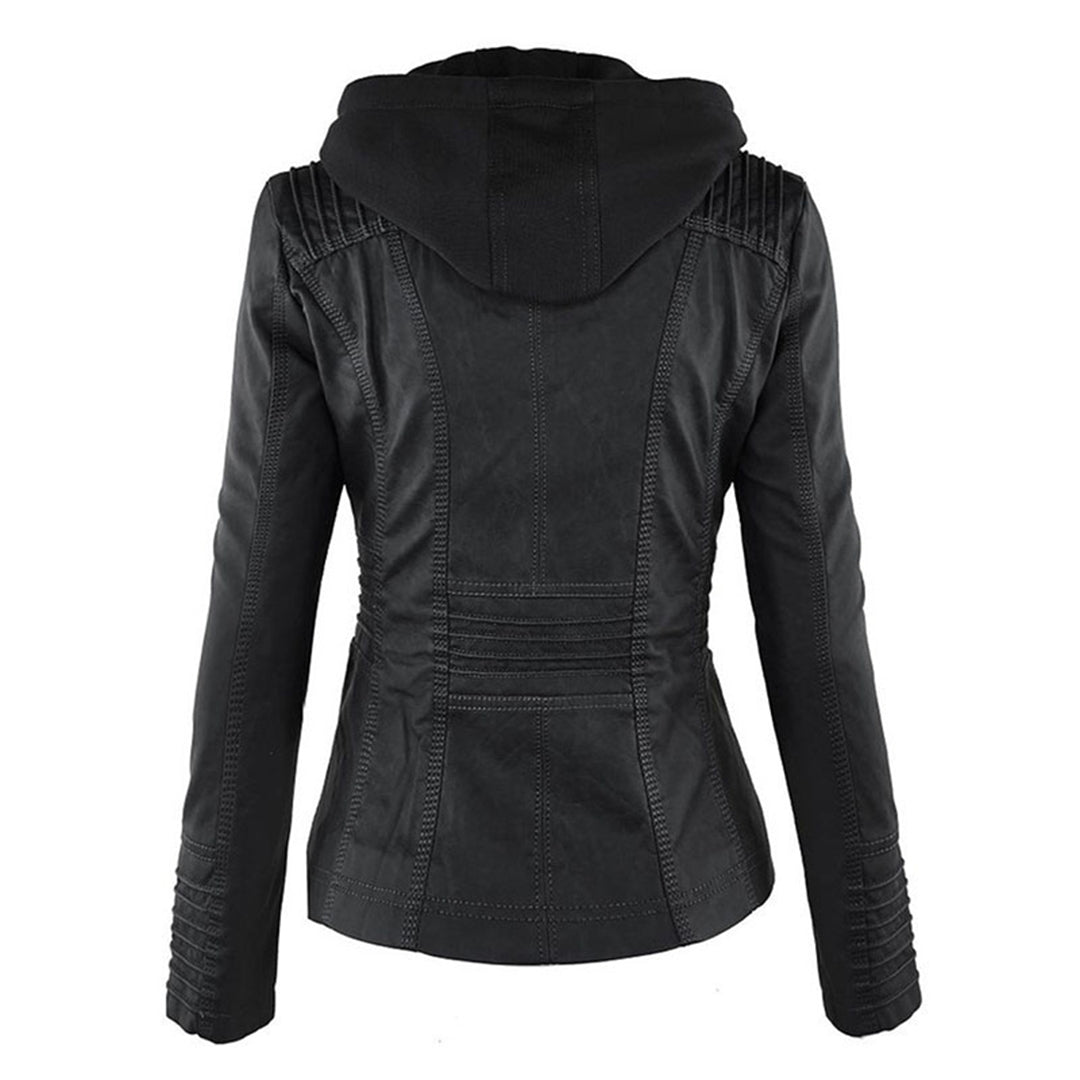 Veste aspect cuir à capuche amovible — Amielle Paris