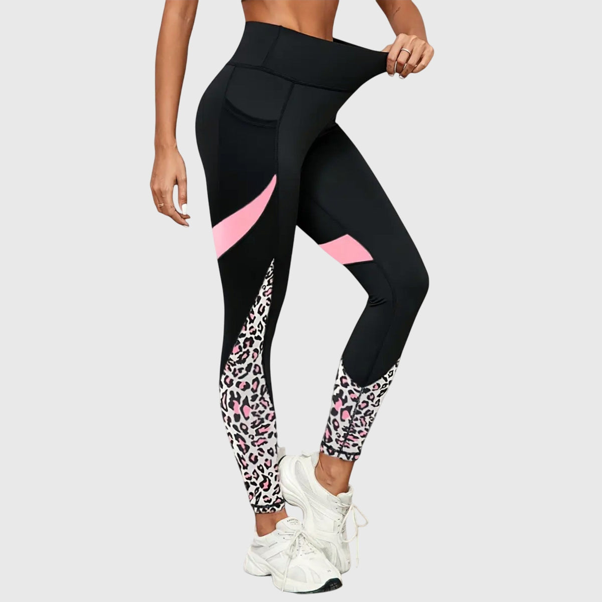 Legging léopard taille haute à poche discrète — Amielle Paris