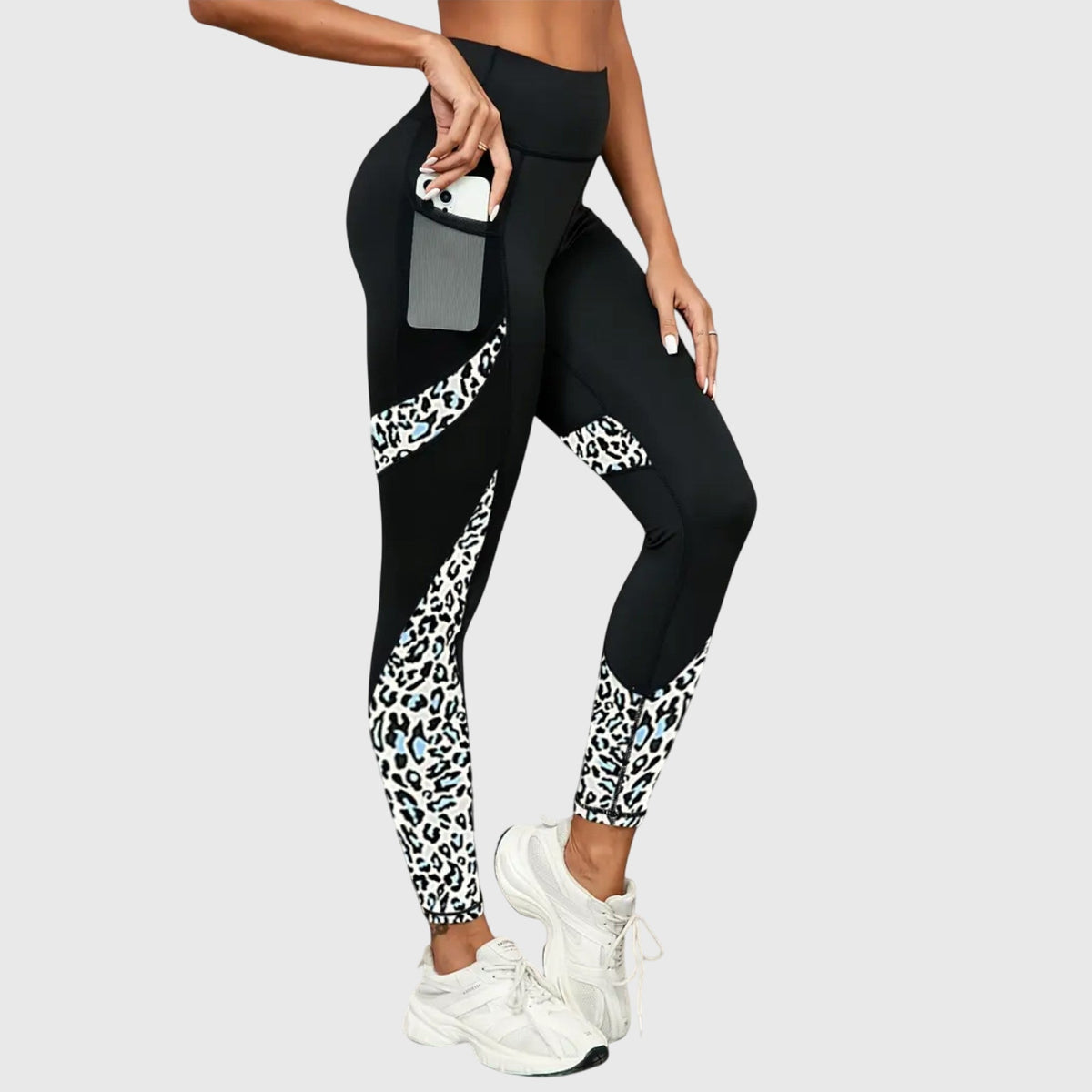 Legging léopard taille haute à poche discrète — Amielle Paris