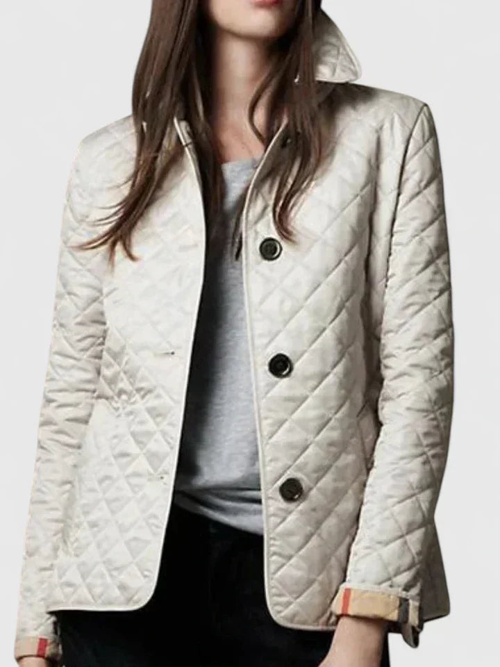 Veste matelassée à losanges et boutonnage devant — Amielle Paris