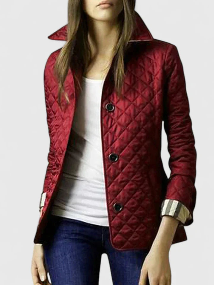 Veste matelassée à losanges et boutonnage devant — Amielle Paris