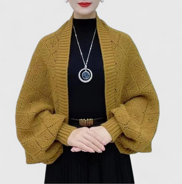 Gilet cache-cœur en grosse maille — Amielle Paris