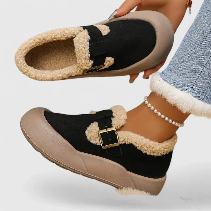 Bottines à boucles et doublure en fausse fourrure — Amielle Paris