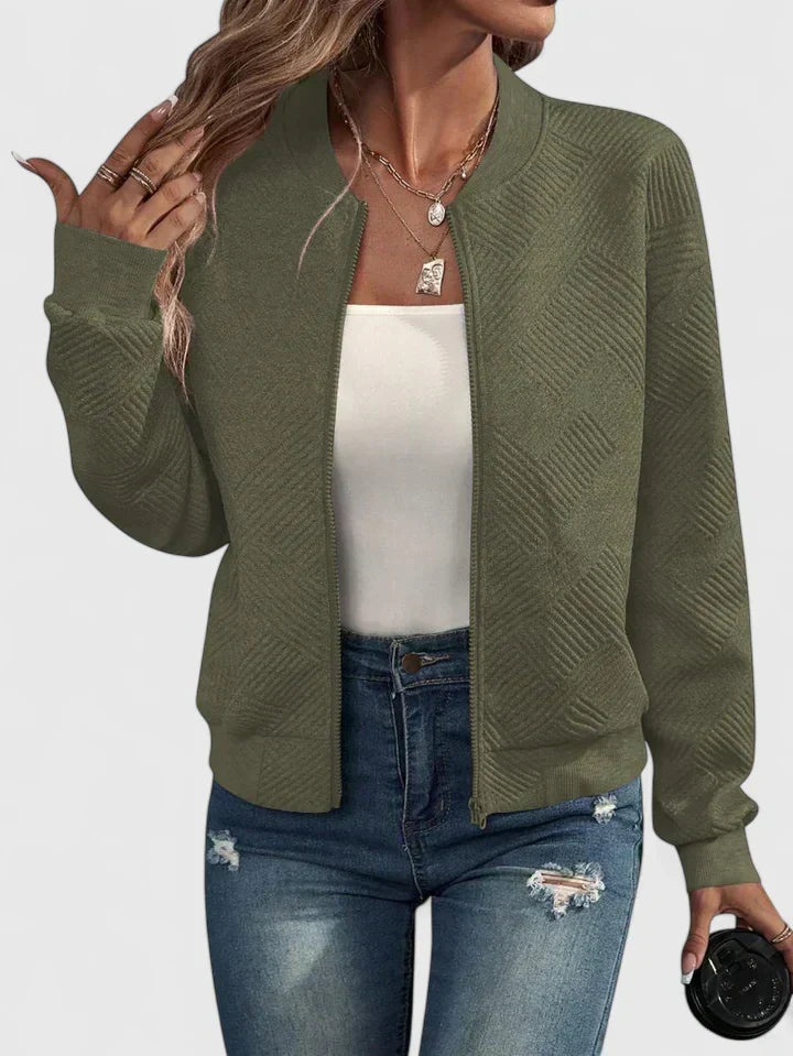 Blouson zippé à texture en relief — Amielle Paris