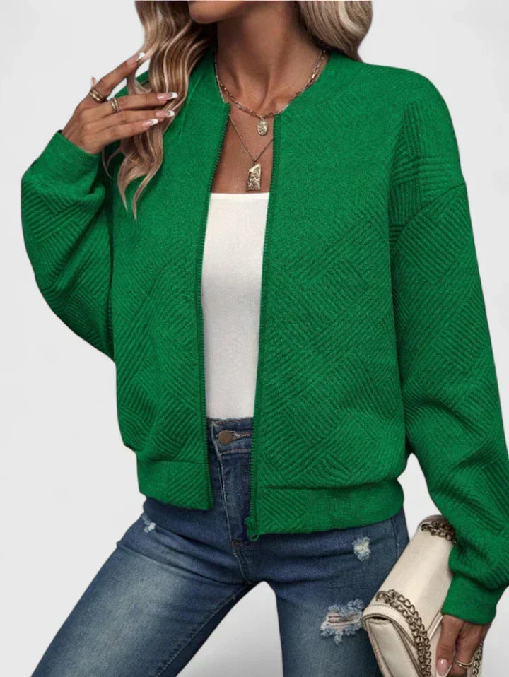 Blouson zippé à texture en relief — Amielle Paris