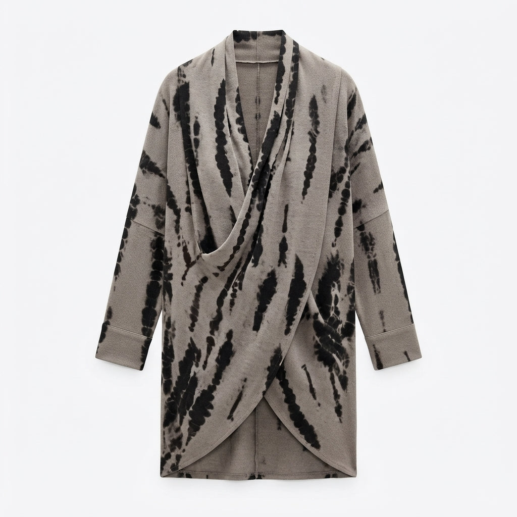 Robe portefeuille rayée à ourlet tulipe — Amielle Paris
