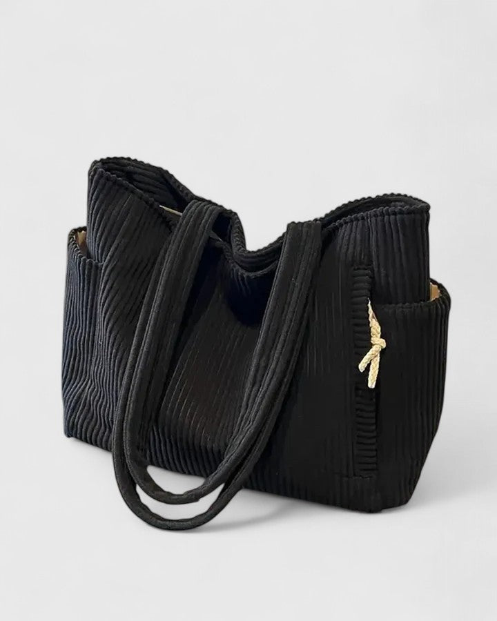 Sac cabas côtelé avec détail de cordon — Amielle Paris
