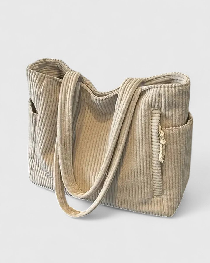 Sac cabas côtelé avec détail de cordon — Amielle Paris