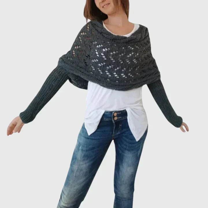 Écharpe enveloppante en grosse maille torsadée — Amielle Paris