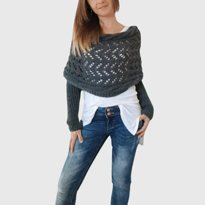 Écharpe enveloppante en grosse maille torsadée — Amielle Paris