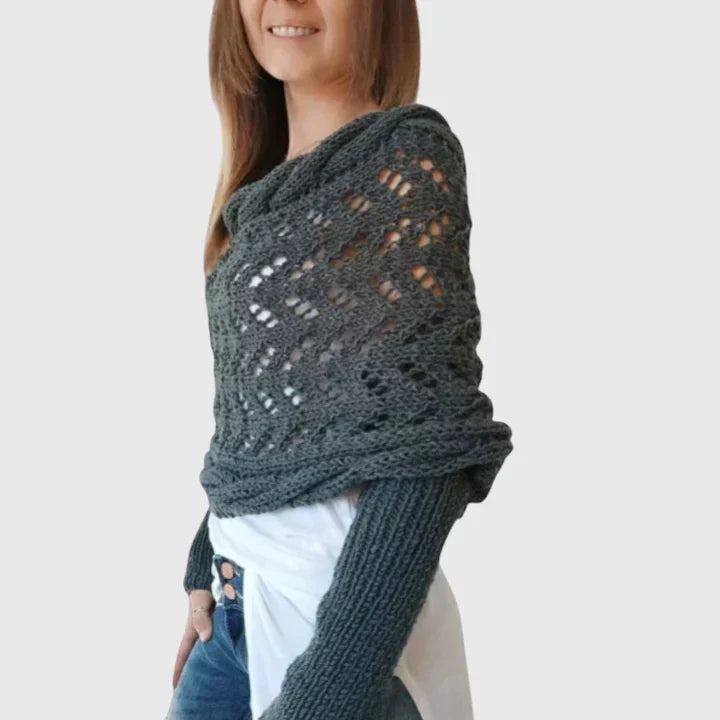 Écharpe enveloppante en grosse maille torsadée — Amielle Paris