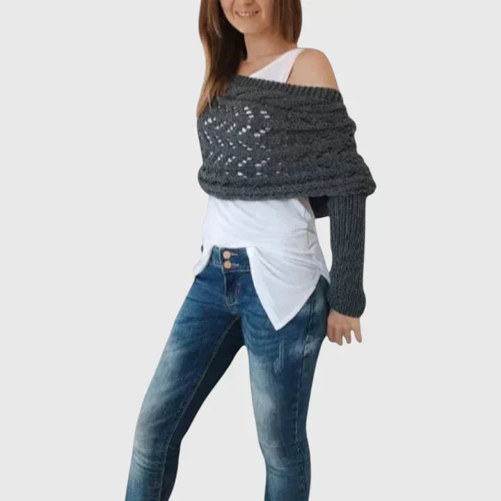 Écharpe enveloppante en grosse maille torsadée — Amielle Paris