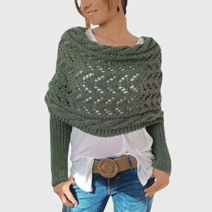 Écharpe enveloppante en grosse maille torsadée — Amielle Paris