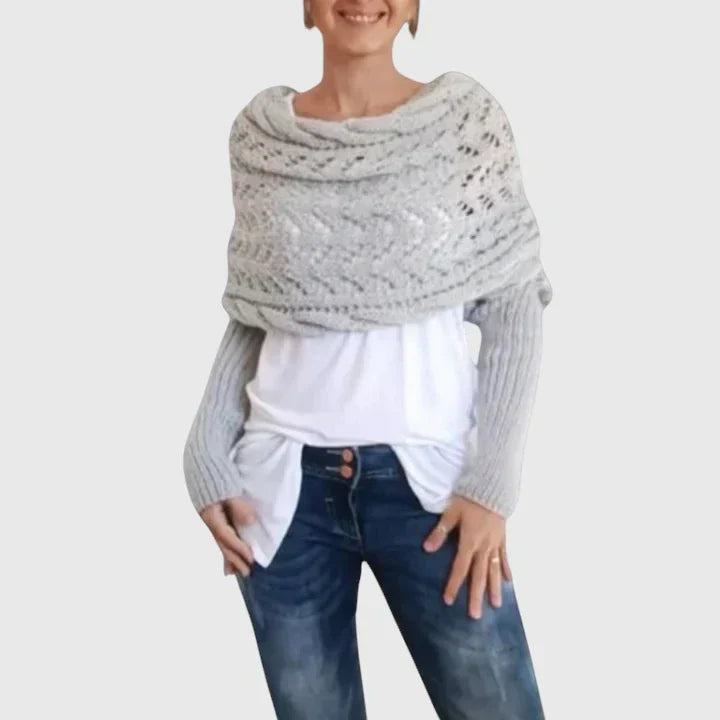 Écharpe enveloppante en grosse maille torsadée — Amielle Paris