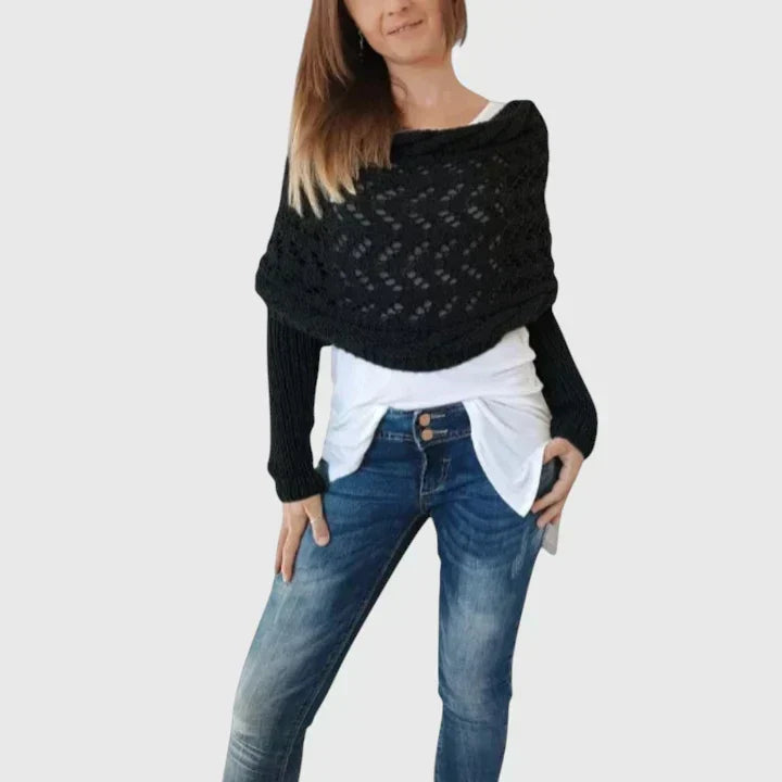 Écharpe enveloppante en grosse maille torsadée — Amielle Paris