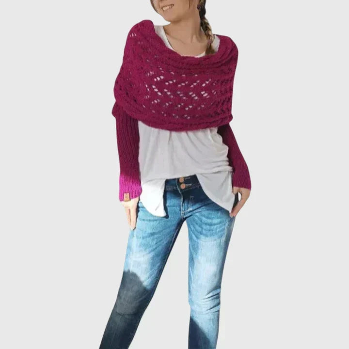 Écharpe enveloppante en grosse maille torsadée — Amielle Paris