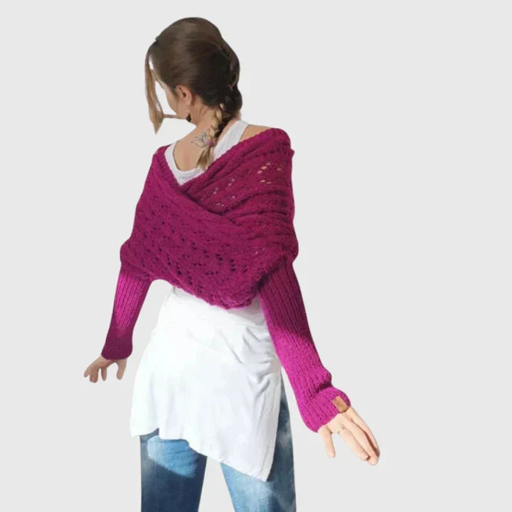 Écharpe enveloppante en grosse maille torsadée — Amielle Paris