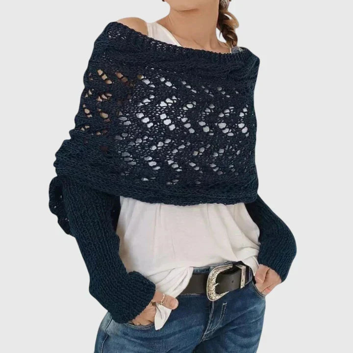 Écharpe enveloppante en grosse maille torsadée — Amielle Paris