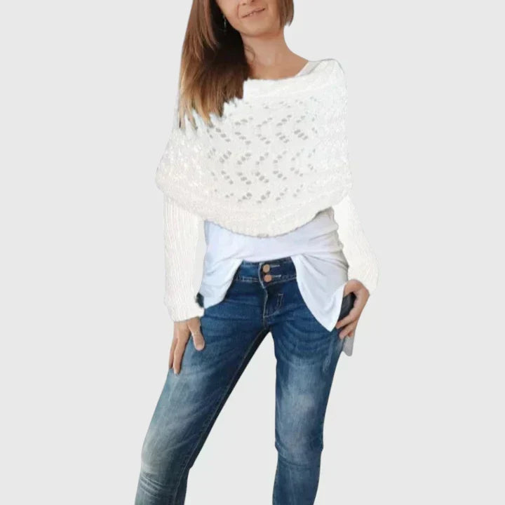 Écharpe enveloppante en grosse maille torsadée — Amielle Paris