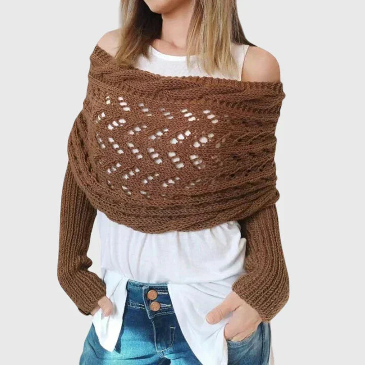 Écharpe enveloppante en grosse maille torsadée — Amielle Paris