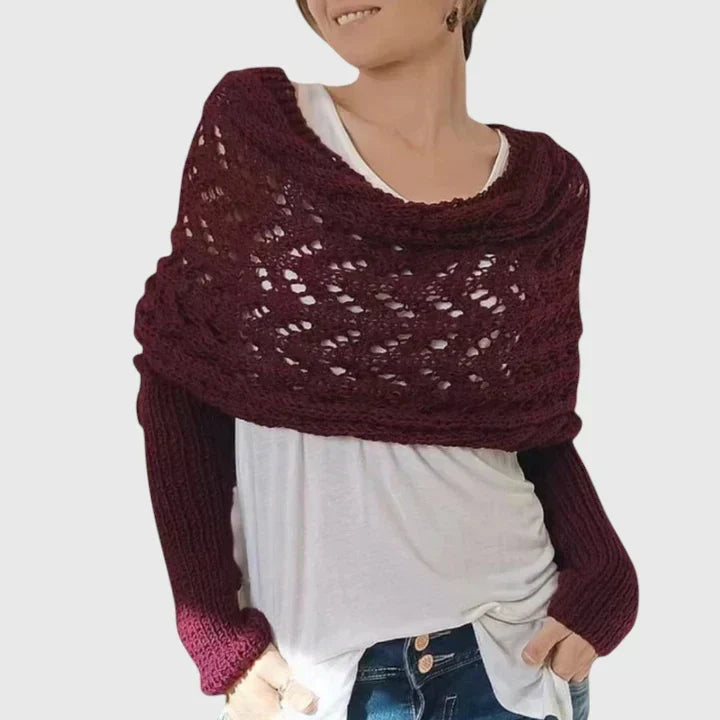Écharpe enveloppante en grosse maille torsadée — Amielle Paris