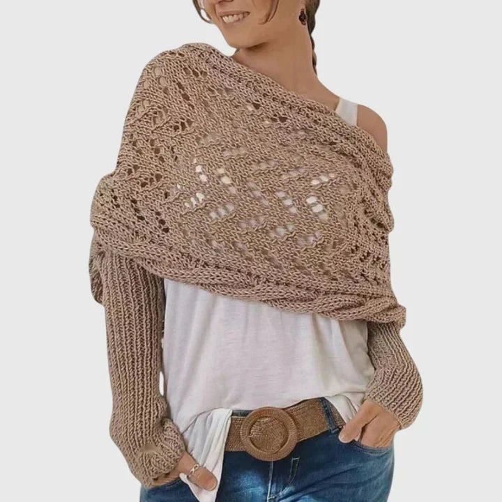 Écharpe enveloppante en grosse maille torsadée — Amielle Paris